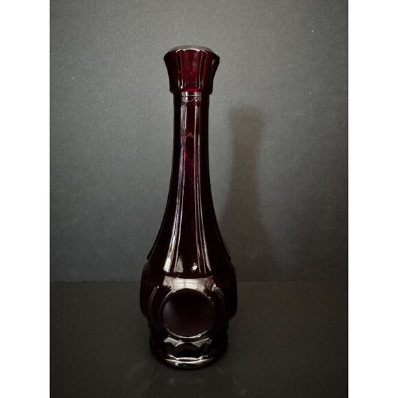 Vintage Wheaton Bullseye Ruby Red Glass Bud Vase 8.5" Tall For Flowers Or Decor - Picture 6 of 10